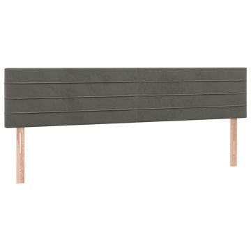 Pat box spring cu saltea, gri închis, 180x200 cm, catifea - Img 5