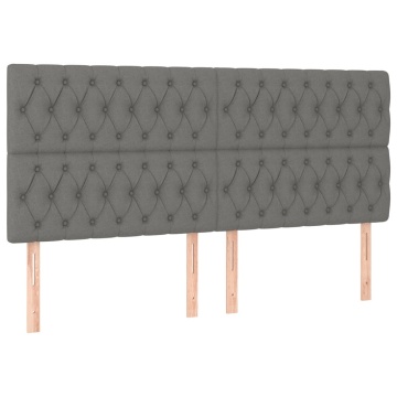 Pat box spring cu saltea, gri închis, 180x200 cm, textil - Img 5