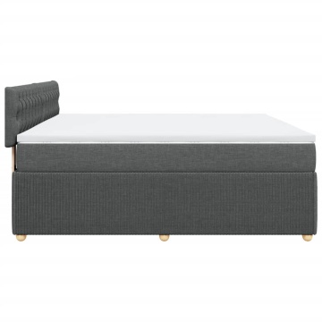 Pat box spring cu saltea, gri închis, 180x200 cm, textil - Img 8
