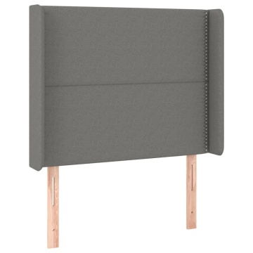Pat box spring cu saltea, gri închis, 80x200 cm, textil - Img 5