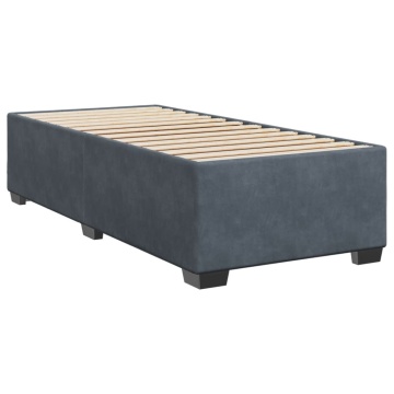 Pat box spring cu saltea, gri închis, 90x200 cm, catifea - Img 8