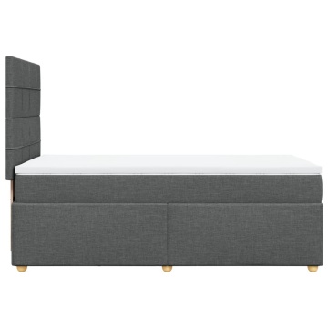 Pat box spring cu saltea, gri închis, 90x200 cm, textil - Img 6