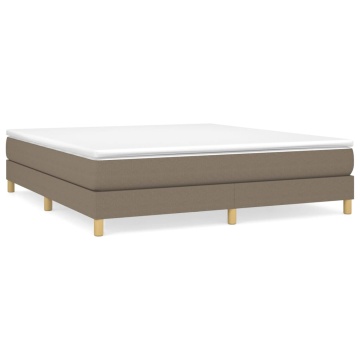 Pat box spring cu saltea, gri taupe, 160x200 cm material textil - Img 2