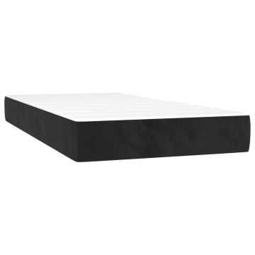 Pat box spring cu saltea, negru, 100x200 cm, catifea - Img 7