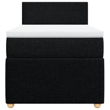 Pat box spring cu saltea, negru, 100x200 cm, textil - Img 5