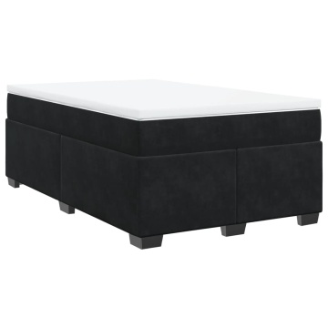 Pat box spring cu saltea, negru, 120x200 cm, catifea - Img 2