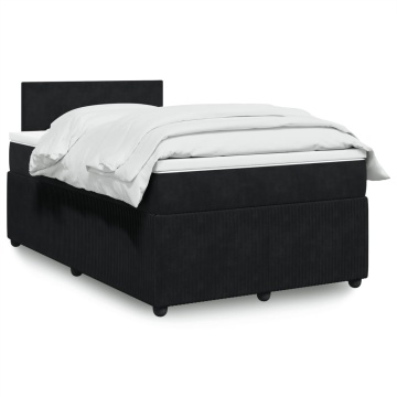 Pat box spring cu saltea, negru, 120x200 cm, catifea - Img 1