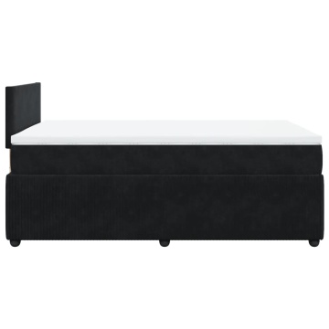 Pat box spring cu saltea, negru, 120x200 cm, catifea - Img 6
