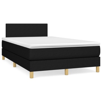 Pat box spring cu saltea, negru, 120x200 cm, textil - Img 2