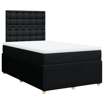Pat box spring cu saltea, negru, 120x200 cm, textil - Img 2