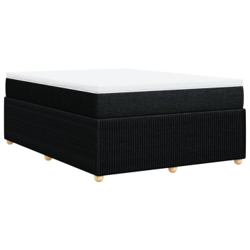 Pat box spring cu saltea, negru, 140x200 cm, textil - Img 5