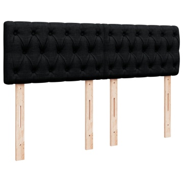 Pat box spring cu saltea, negru, 140x200 cm, textil - Img 6