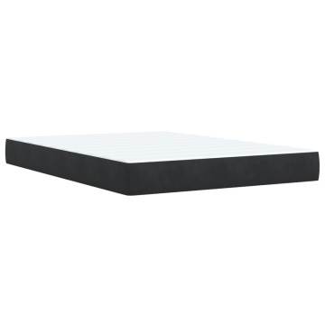 Pat box spring cu saltea, negru, 160x200 cm, catifea - Img 5