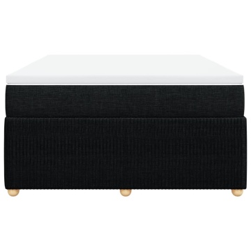 Pat box spring cu saltea, negru, 160x200 cm, textil - Img 4