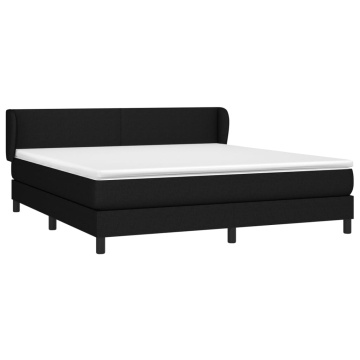 Pat box spring cu saltea, negru, 180x200 cm, catifea - Img 3