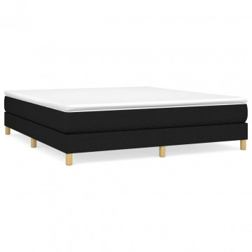 Pat box spring cu saltea, negru, 180x200 cm, catifea - Img 2