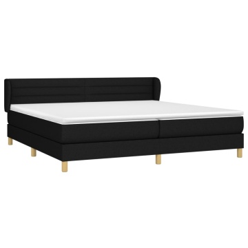 Pat box spring cu saltea, negru, 200x200 cm, textil - Img 3