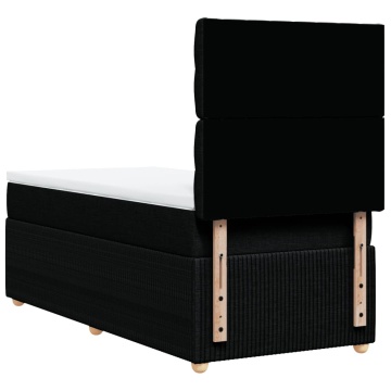 Pat box spring cu saltea, negru, 80x200 cm, textil - Img 5