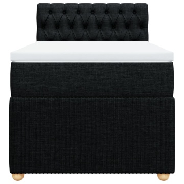 Pat box spring cu saltea, negru, 80x200 cm, textil - Img 5