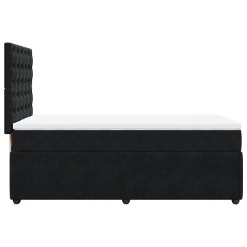 Pat box spring cu saltea, negru, 90x190 cm, catifea - Img 6