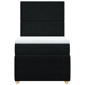 Pat box spring cu saltea, negru, 90x190 cm, textil - Img 5