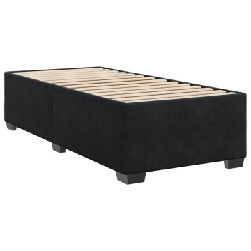 Pat box spring cu saltea, negru, 90x200 cm, catifea - Img 8