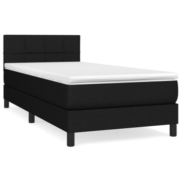 Pat box spring cu saltea, negru, 90x200 cm, textil - Img 2