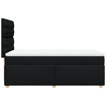 Pat box spring cu saltea, negru, 90x200 cm, textil - Img 8