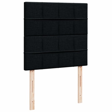 Pat box spring cu saltea, negru, 90x200 cm, textil - Img 7