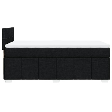 Pat box spring cu saltea, negru, 90x200 cm, textil - Img 6