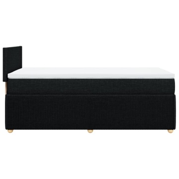 Pat box spring cu saltea, negru, 90x200 cm, textil - Img 8