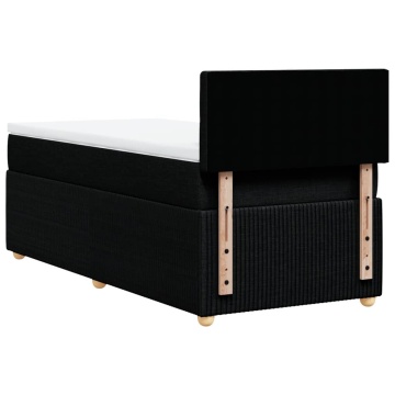 Pat box spring cu saltea, negru, 90x200 cm, textil - Img 7
