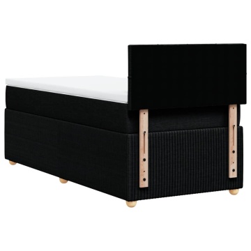 Pat box spring cu saltea, negru, 90x200 cm, textil - Img 5