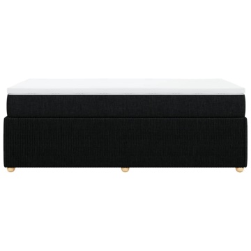 Pat box spring cu saltea, negru, 90x200 cm, textil - Img 8