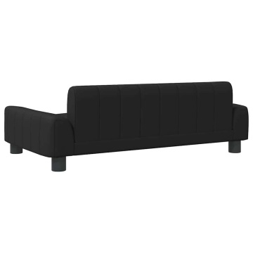 Pat de câini, negru, 90x53x30 cm, piele ecologică - Img 7
