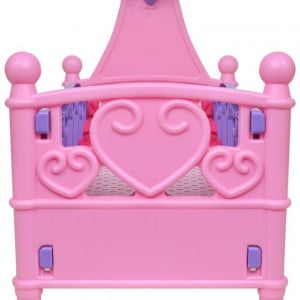 Pat de jucărie păpuși pentru camera de joacă a copiilor, roz + violet - Img 2