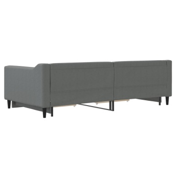 Pat de zi cu extensie și sertare, gri închis, 100x200 cm textil - Img 7