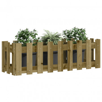 Pat înălțat grădină design gard 100x30x30 cm lemn impregnat pin - Img 3