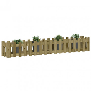 Pat înălțat grădină design gard 200x30x30 cm lemn impregnat pin - Img 3