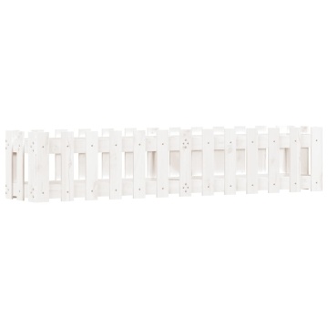 Pat înălțat grădină design gard alb 150x30x30cm lemn pin tratat - Img 4