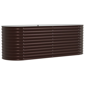 Pat Ridicat pentru Grădină Maro 240x80x81 cm din Oțel Galvanizat - Img 2
