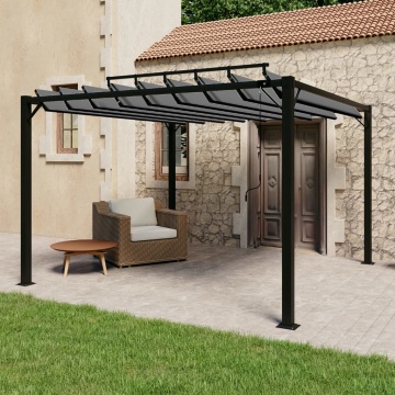 Pavilion cu acoperiș jaluzea antracit 3x3 m țesătură&aluminiu - Img 1
