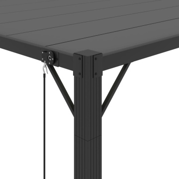 Pavilion cu acoperiș jaluzea antracit 3x3 m țesătură&aluminiu - Img 6
