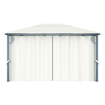 Pavilion cu perdele, crem, 400 x 300 cm, aluminiu - Img 5