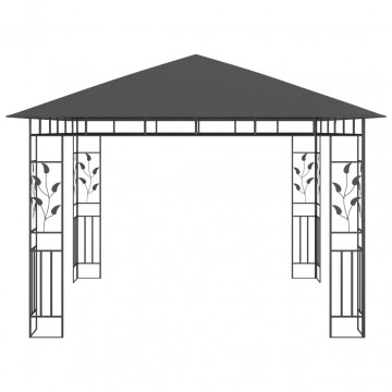 Pavilion cu plasă anti-țânțari, antracit, 3x3x2,73 m, 180 g/m² - Img 2