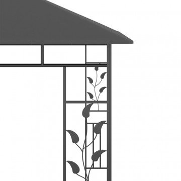 Pavilion cu plasă anti-țânțari, antracit, 3x3x2,73 m, 180 g/m² - Img 5