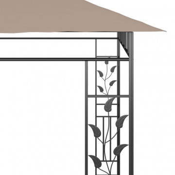 Pavilion cu plasă anti-țânțari, gri taupe, 6x3x2,73 m, 180 g/m² - Img 5