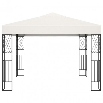 Pavilion cu șir de lumini, crem, 3x3 m, material textil - Img 4