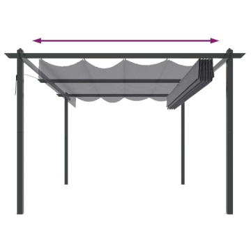 Pavilion de grădină, acoperiș retractabil, antracit, 4x3 m - Img 8