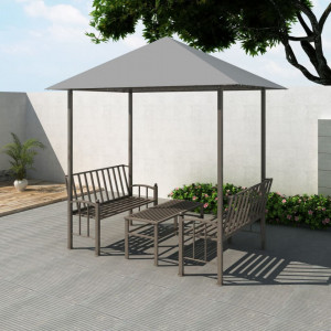 Pavilion de grădină cu masă și bănci, antracit, 2,5x1,5x2,4 m - Img 1